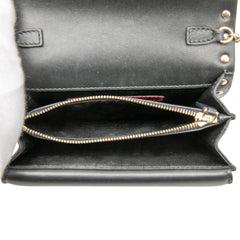 Leather Rockstud Chain Pouch