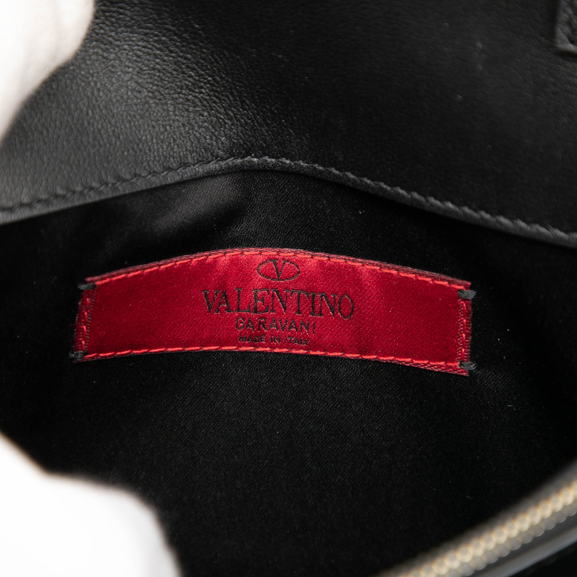 Leather Rockstud Chain Pouch