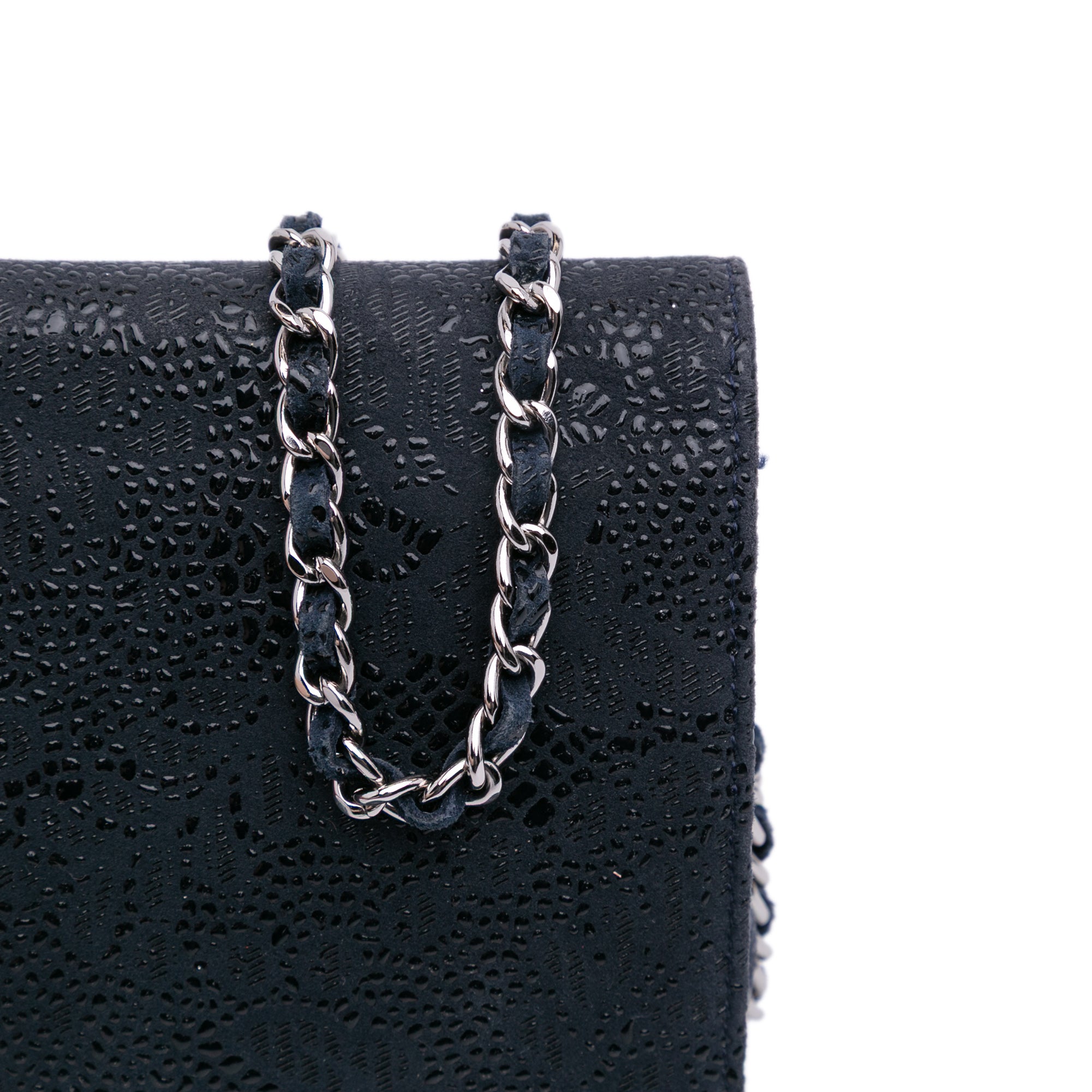 Lace Overlay Goatskin Wallet On Chain