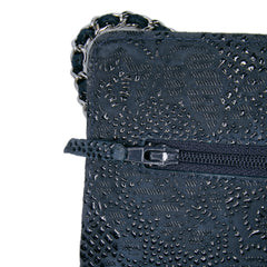 Lace Overlay Goatskin Wallet On Chain