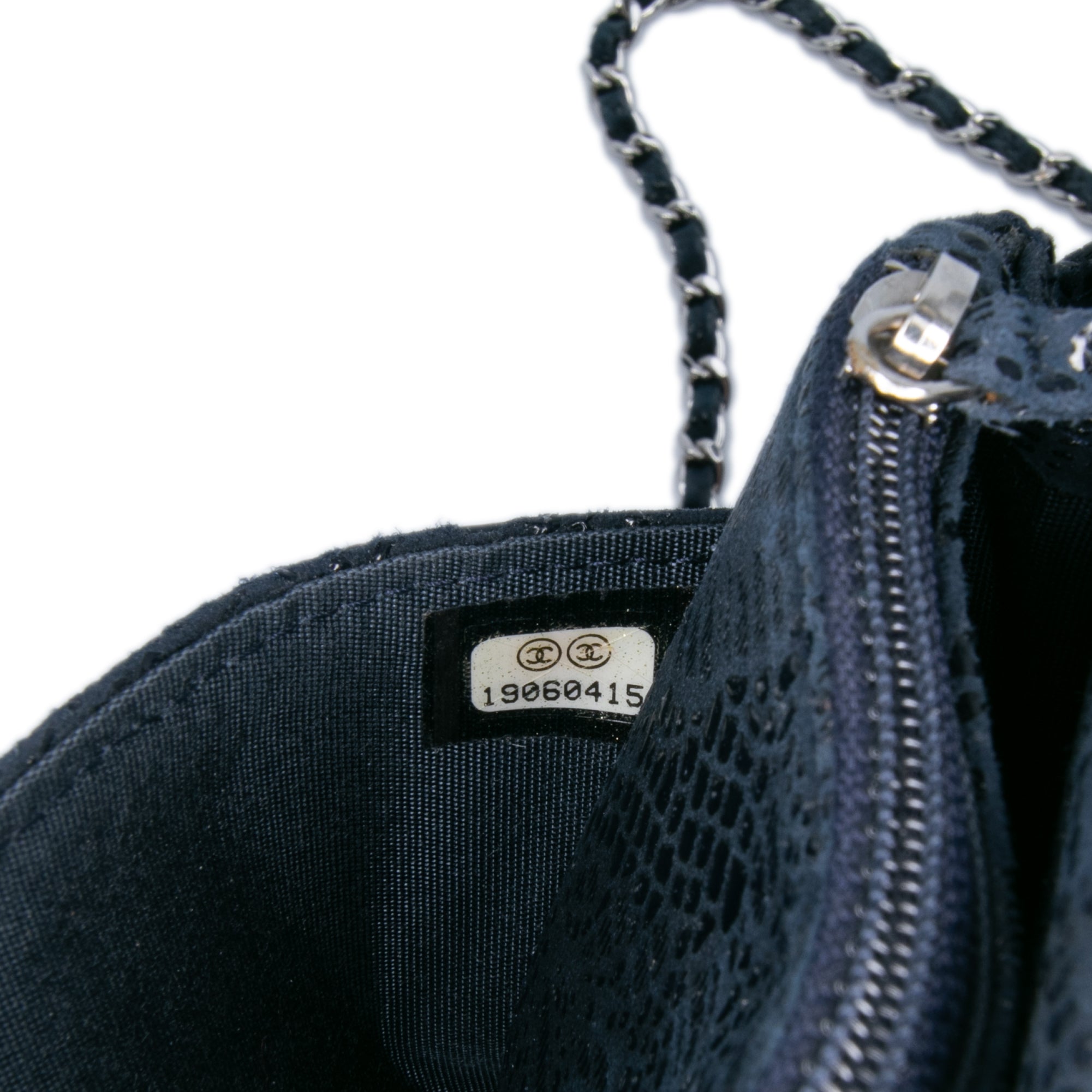 Lace Overlay Goatskin Wallet On Chain
