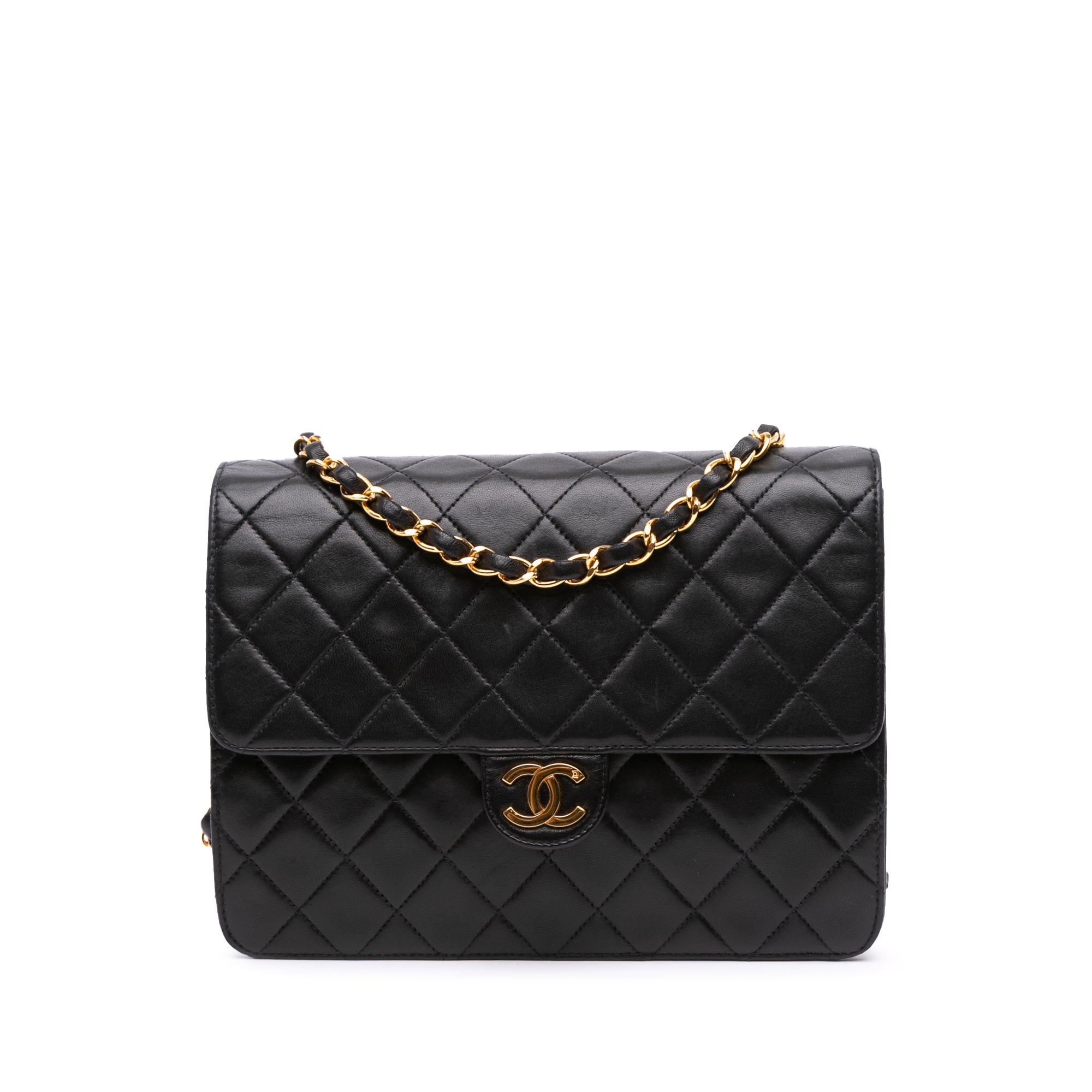 Small CC Quilted Lambskin Half Single Flap