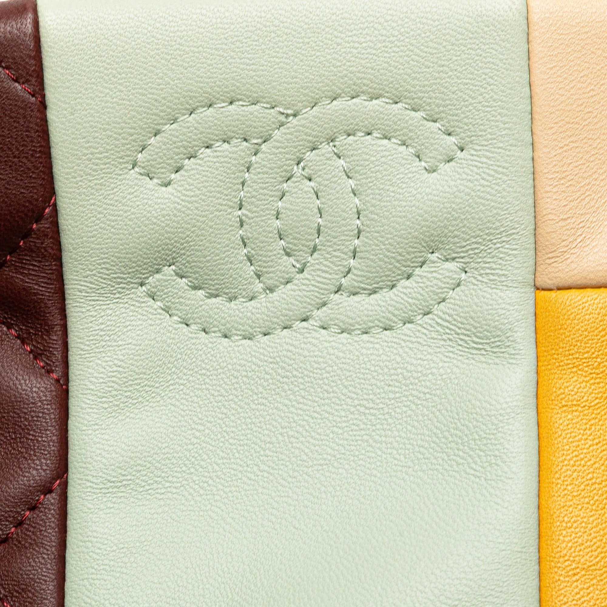 Medium Lambskin Colorblock Patchwork O Case