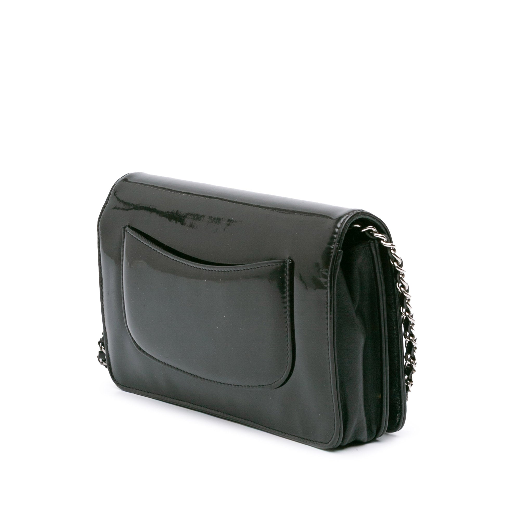 CC Patent Strass Embellished Wallet On Chain