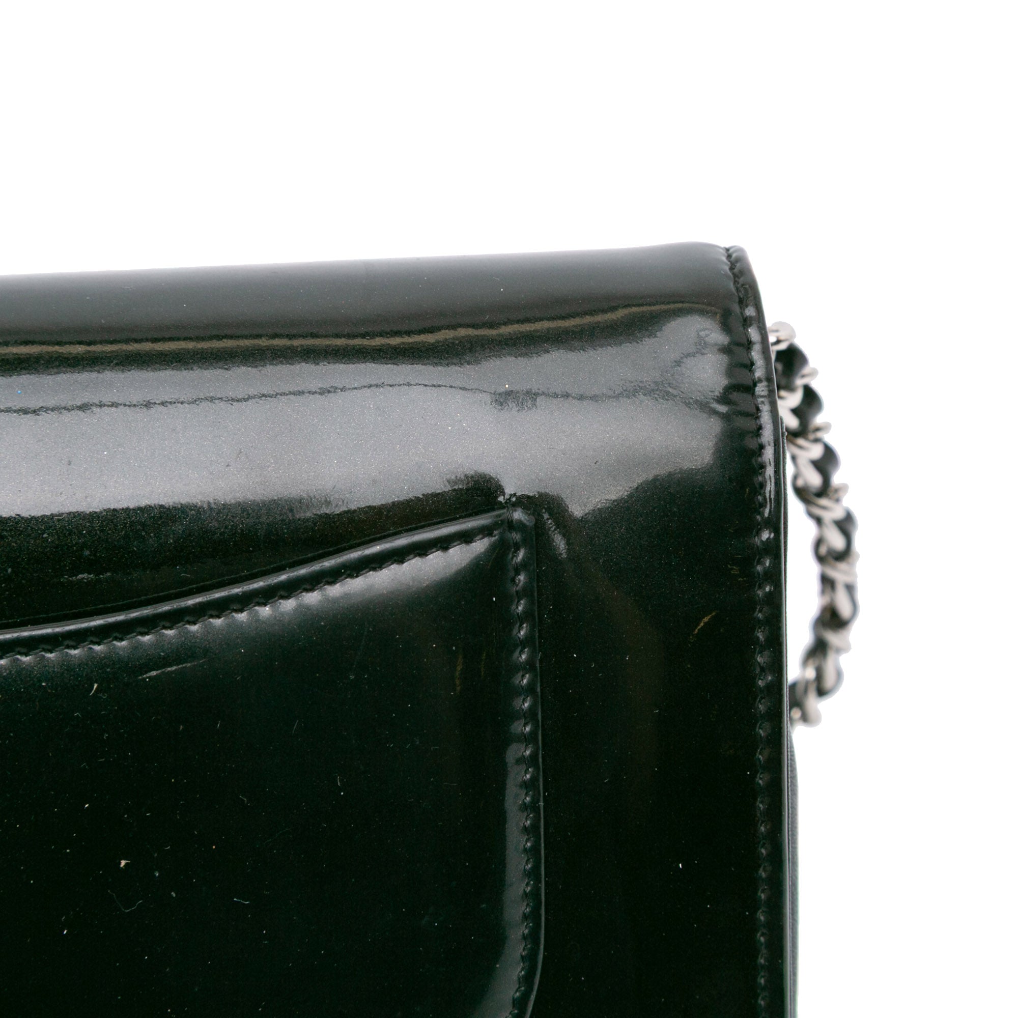 CC Patent Strass Embellished Wallet On Chain