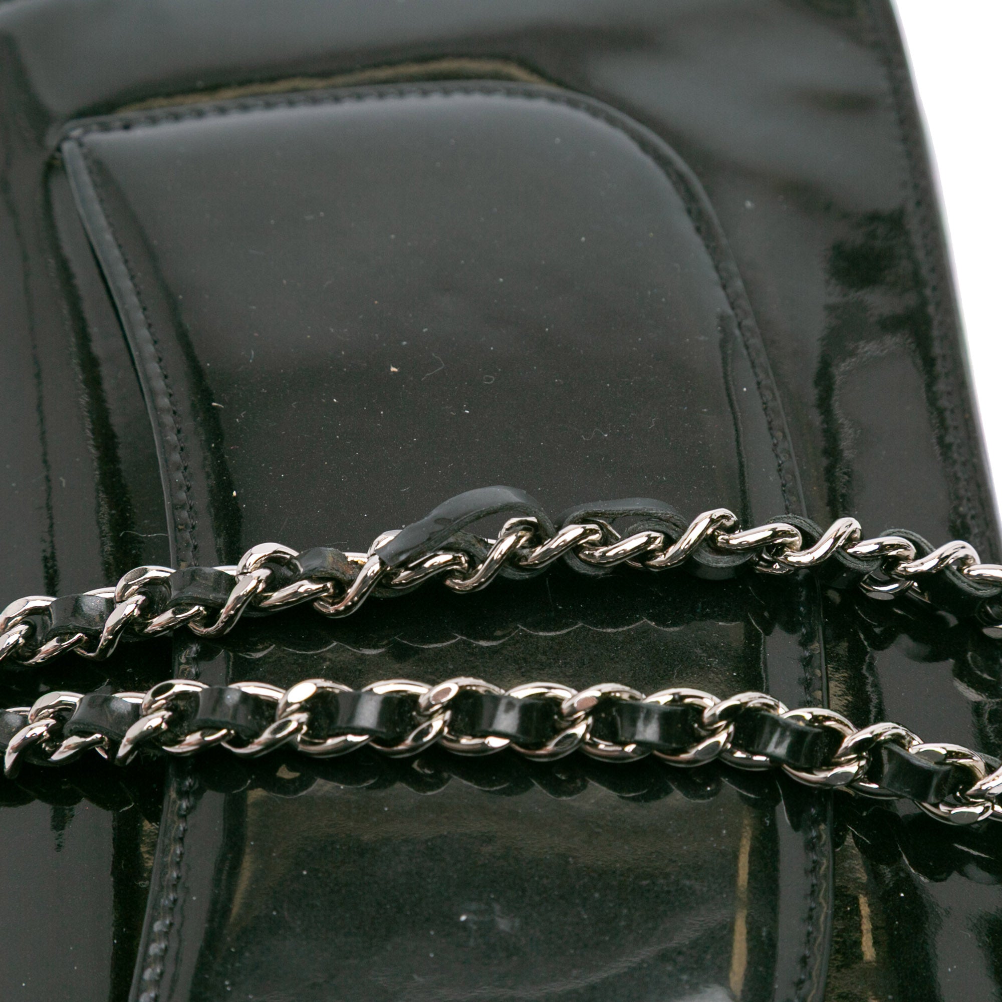 CC Patent Strass Embellished Wallet On Chain