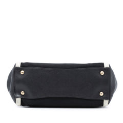 Bicolor Saffiano Cuir Trimmed Canvas Satchel