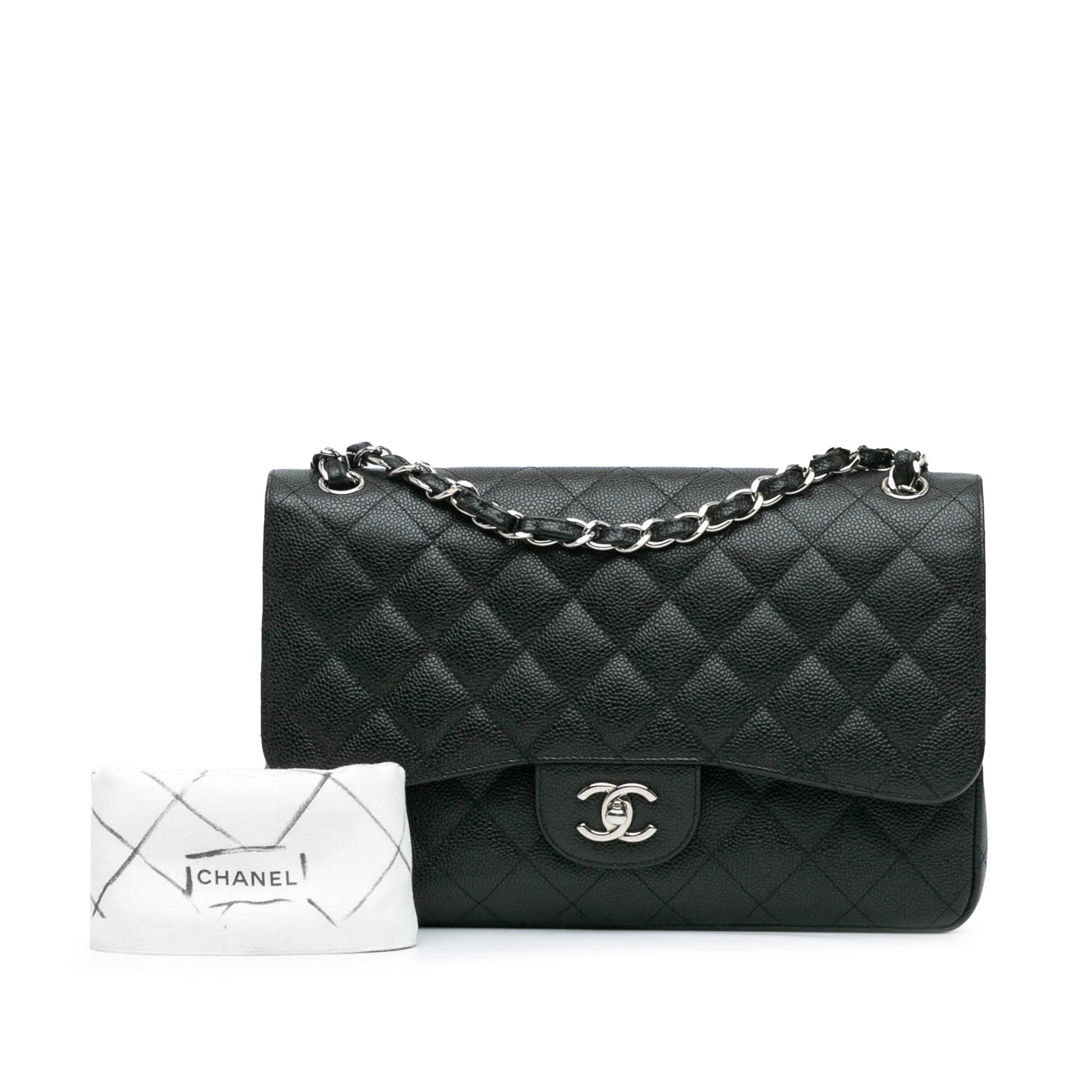 Jumbo Classic Caviar Double Flap