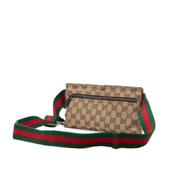 GG Canvas Web Double Pocket Belt Bag