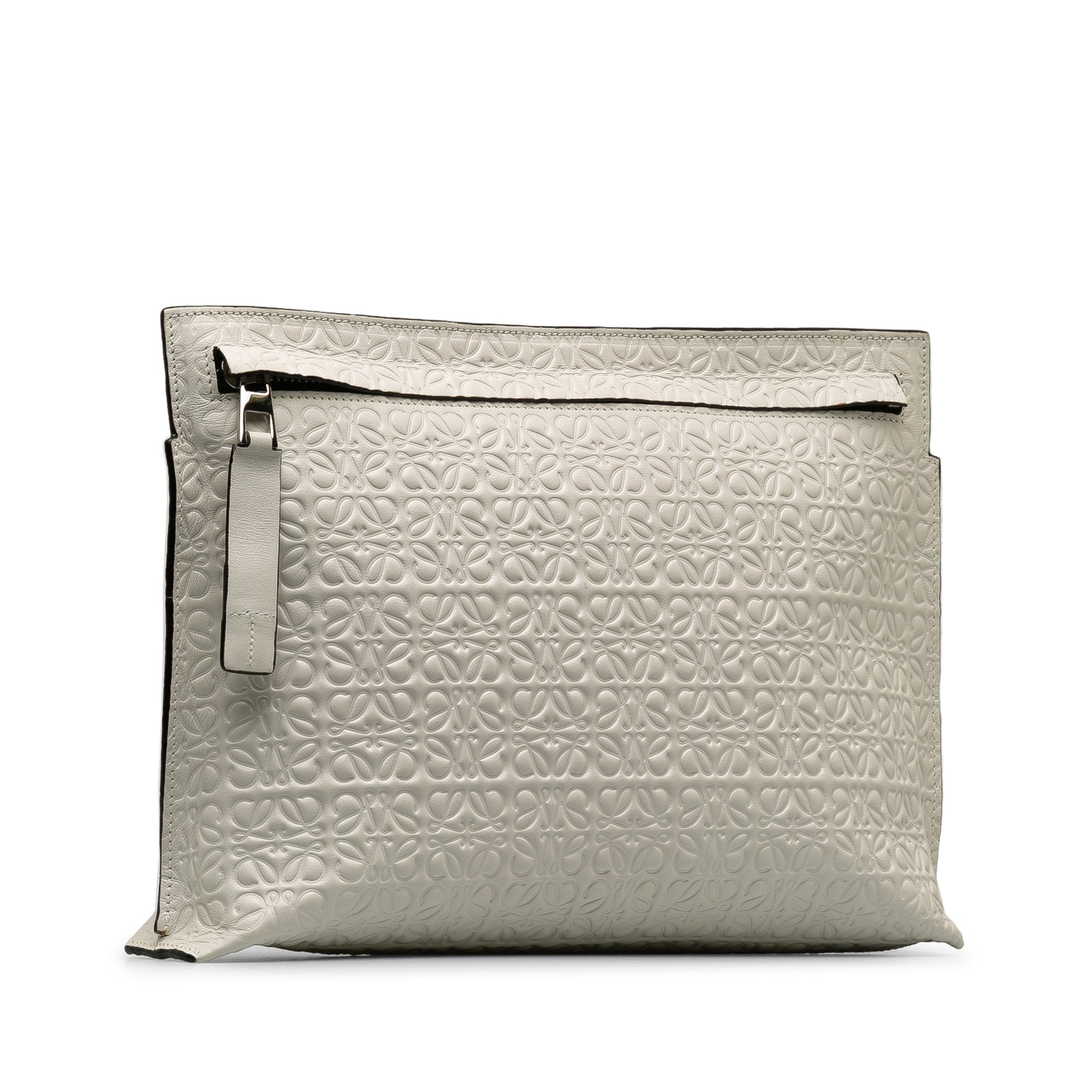 Embossed Anagram Repeat T Clutch_1