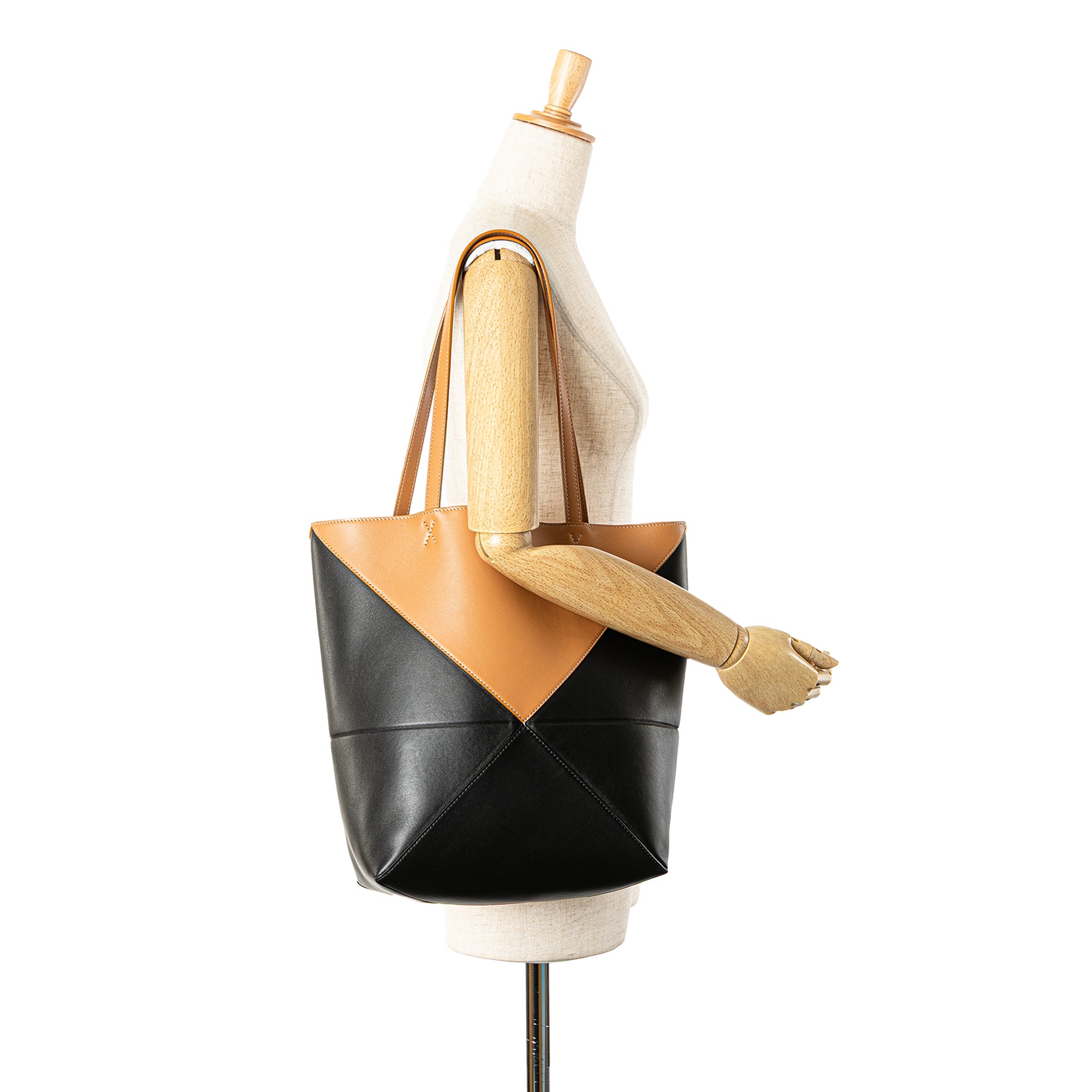 Medium Bicolor Calfskin Puzzle Fold Tote