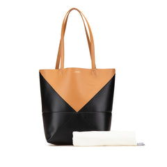 Medium Bicolor Calfskin Puzzle Fold Tote