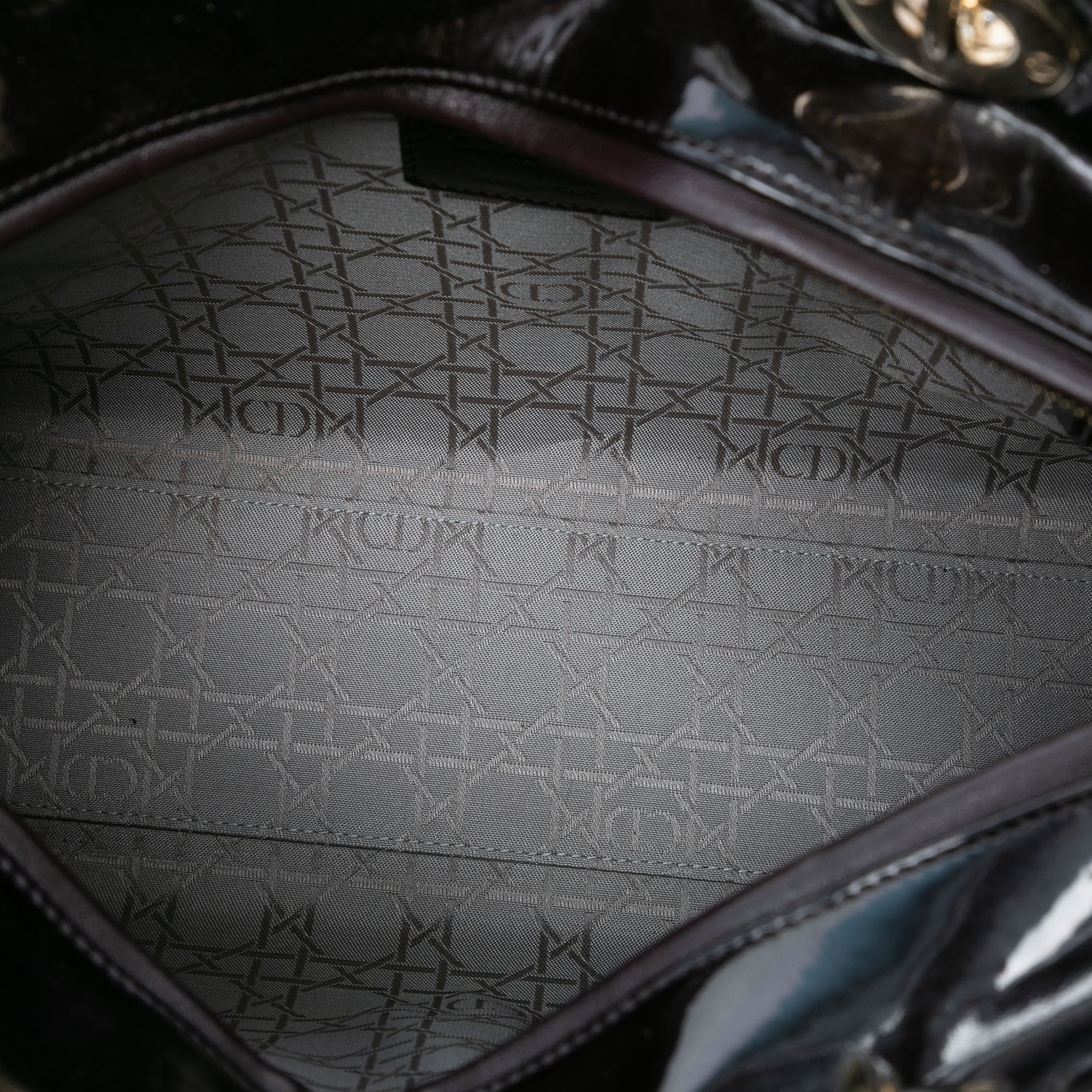 Large Patent Cannage Lady Dior