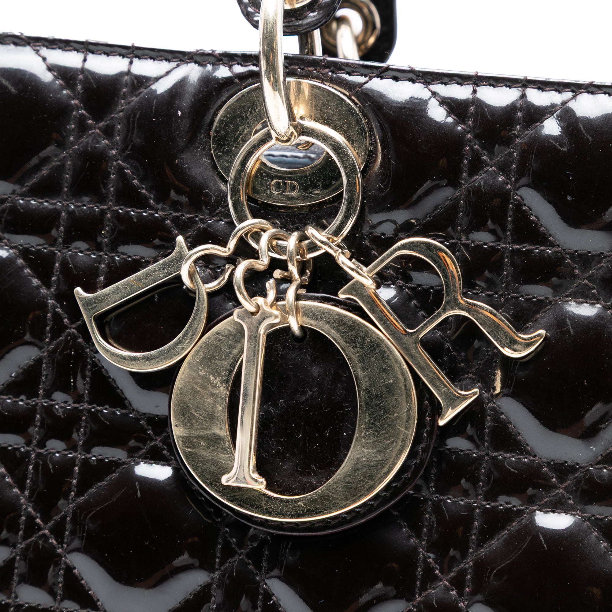 Large Patent Cannage Lady Dior