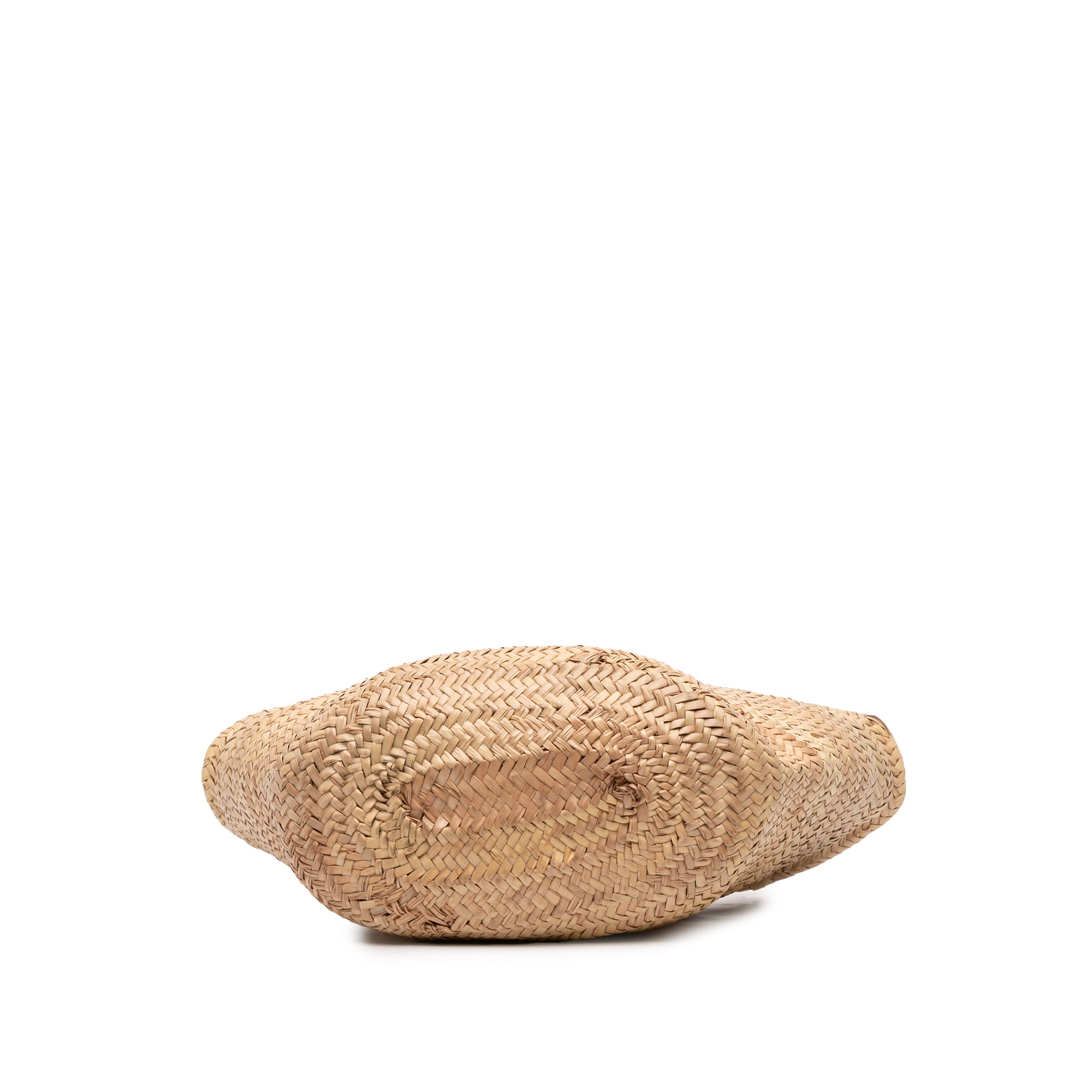 Large Raffia Cuir Triomphe Classic Panier Tote