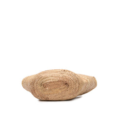 Large Raffia Cuir Triomphe Classic Panier Tote