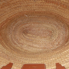 Large Raffia Cuir Triomphe Classic Panier Tote