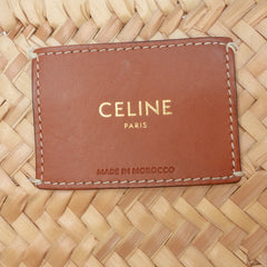 Large Raffia Cuir Triomphe Classic Panier Tote