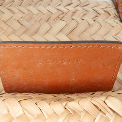 Large Raffia Cuir Triomphe Classic Panier Tote