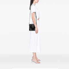 Saffiano Studded Turn Lock Top Handle Bag