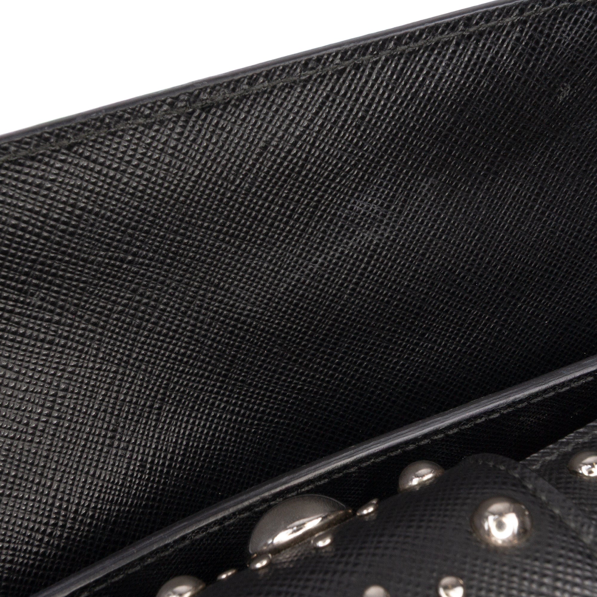 Saffiano Studded Turn Lock Top Handle Bag