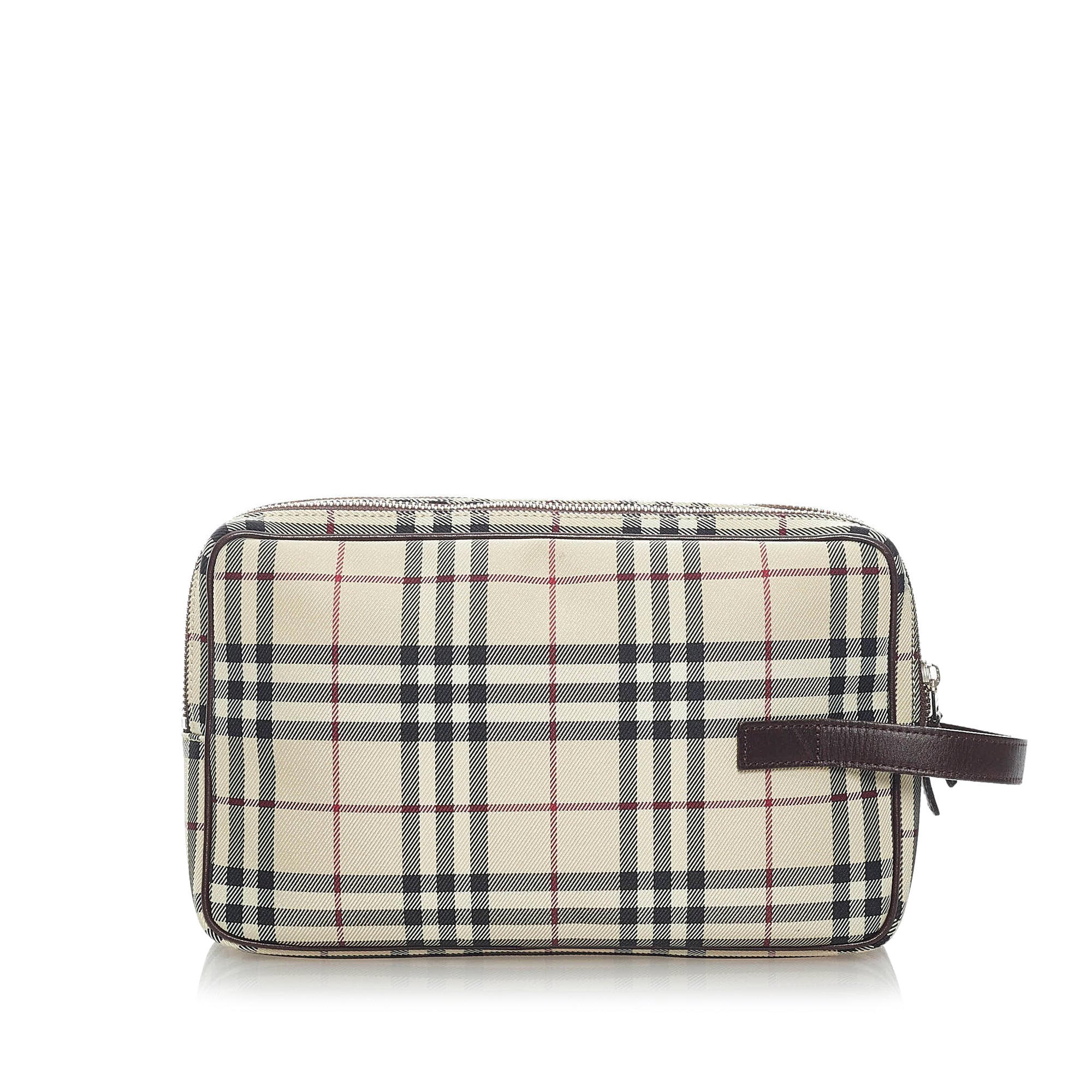 House Check Canvas Clutch Bag