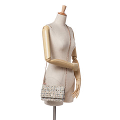 Quilted Boucle Tweed Charm Wallet On Chain