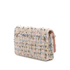 Quilted Boucle Tweed Charm Wallet On Chain