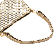 Small Metallic Leather Intrecciato Shoulder Bag
