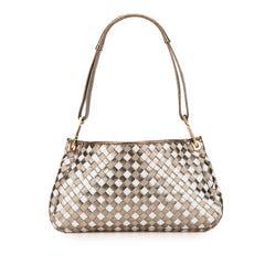 Small Metallic Leather Intrecciato Shoulder Bag
