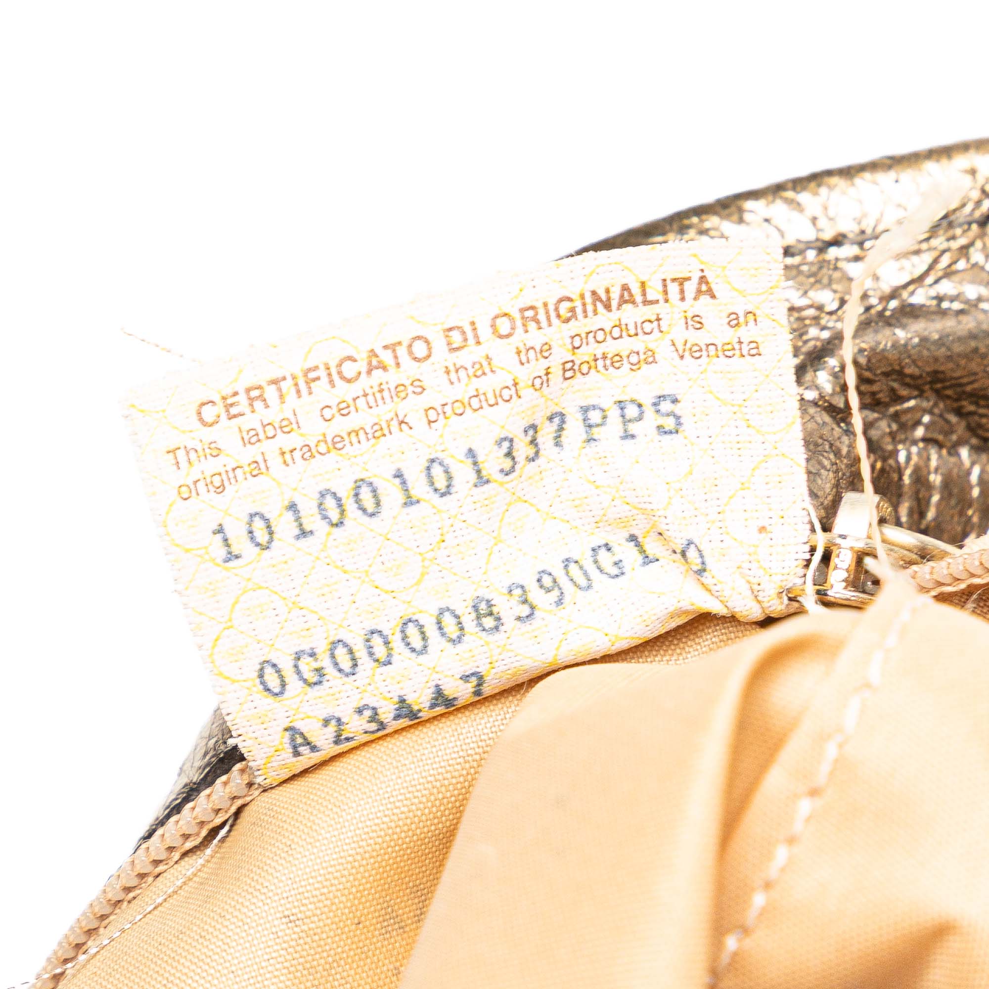 Small Metallic Leather Intrecciato Shoulder Bag
