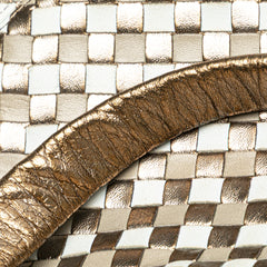 Small Metallic Leather Intrecciato Shoulder Bag