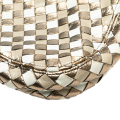 Small Metallic Leather Intrecciato Shoulder Bag