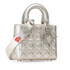 Small Metallic Grained Calfskin Cannage Lucky Badges My Lady Dior_1