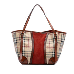 Small Suede Trimmed Haymarket Check Coated Canvas Canterbury Tote