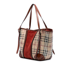 Small Suede Trimmed Haymarket Check Coated Canvas Canterbury Tote