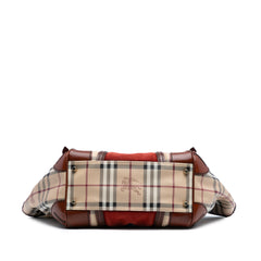 Small Suede Trimmed Haymarket Check Coated Canvas Canterbury Tote