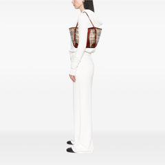 Small Suede Trimmed Haymarket Check Coated Canvas Canterbury Tote