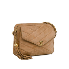 CC Quilted Suede Tassel Camera Bag