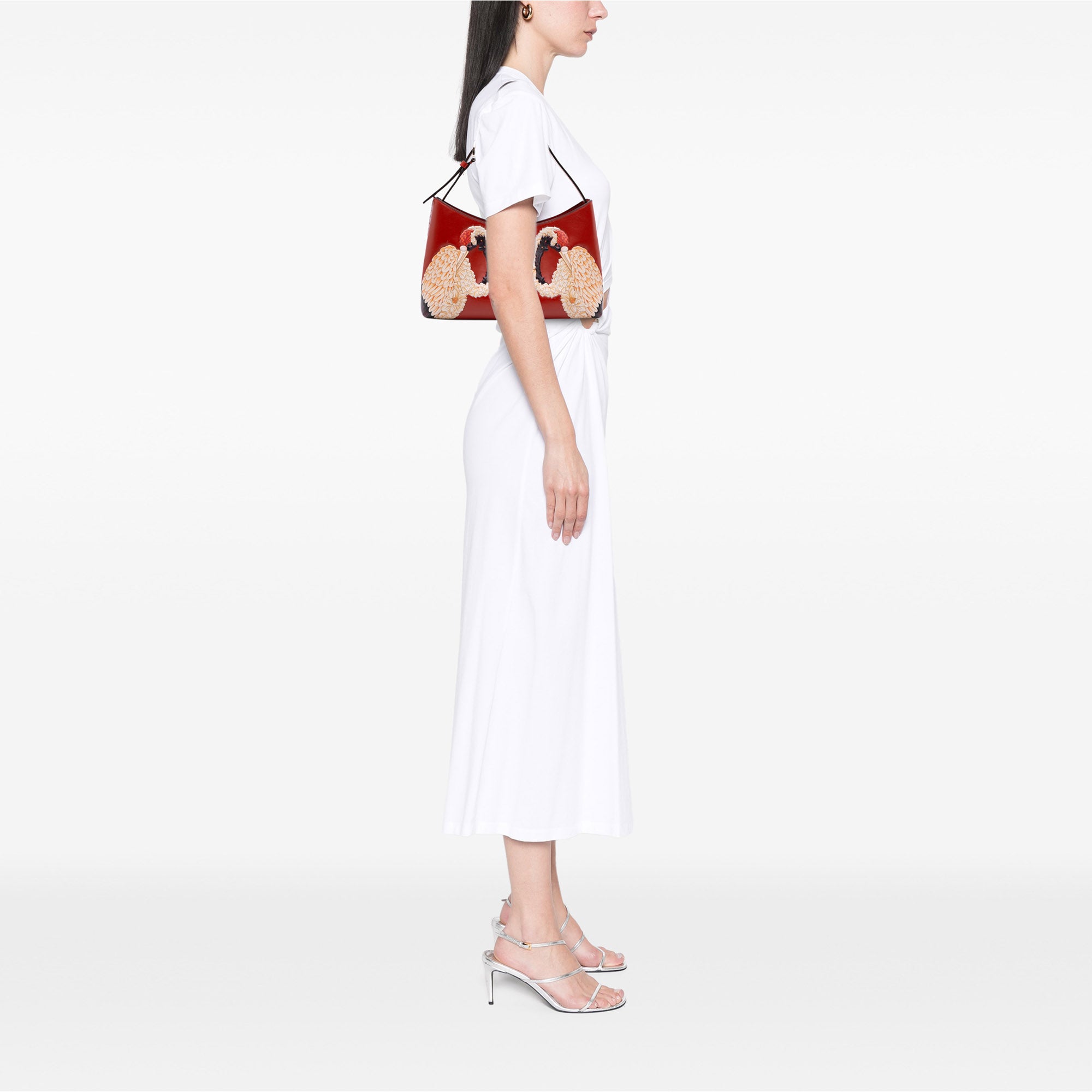 Printed Leather Trifolio Shoulder Bag