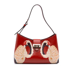 Printed Leather Trifolio Shoulder Bag