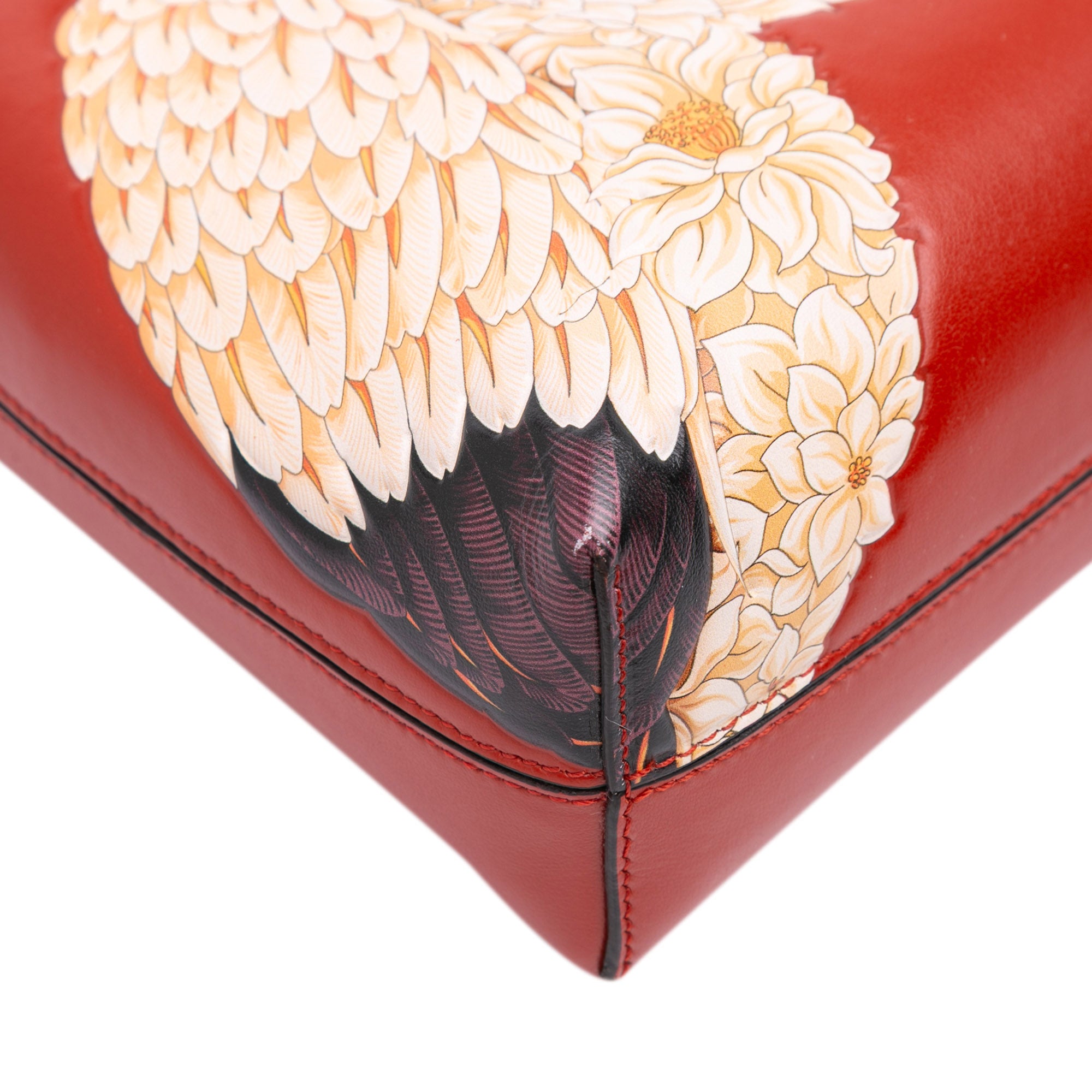 Printed Leather Trifolio Shoulder Bag