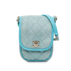 Mini CC Quilted Denim Crossbody