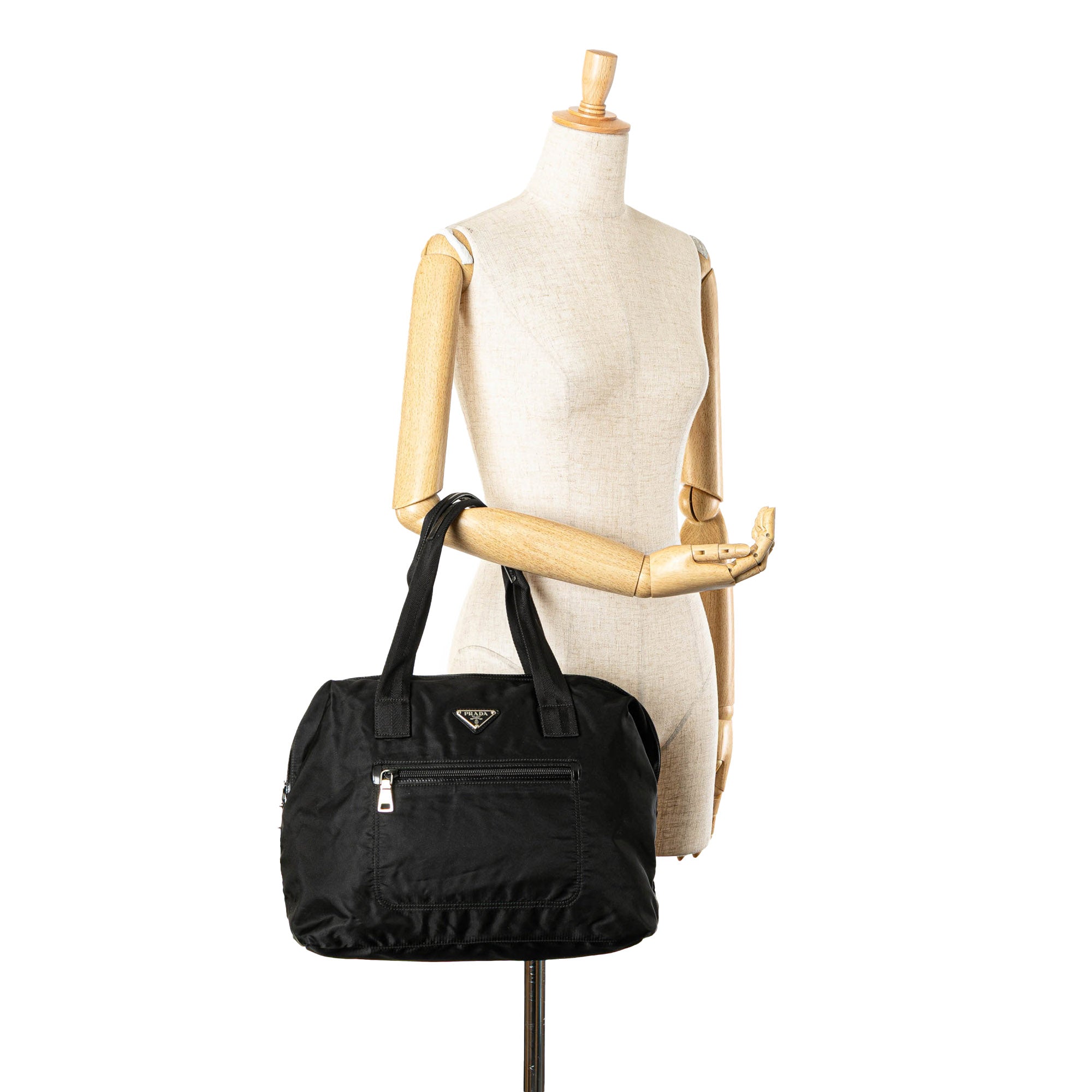 Tessuto Front Zip Handbag