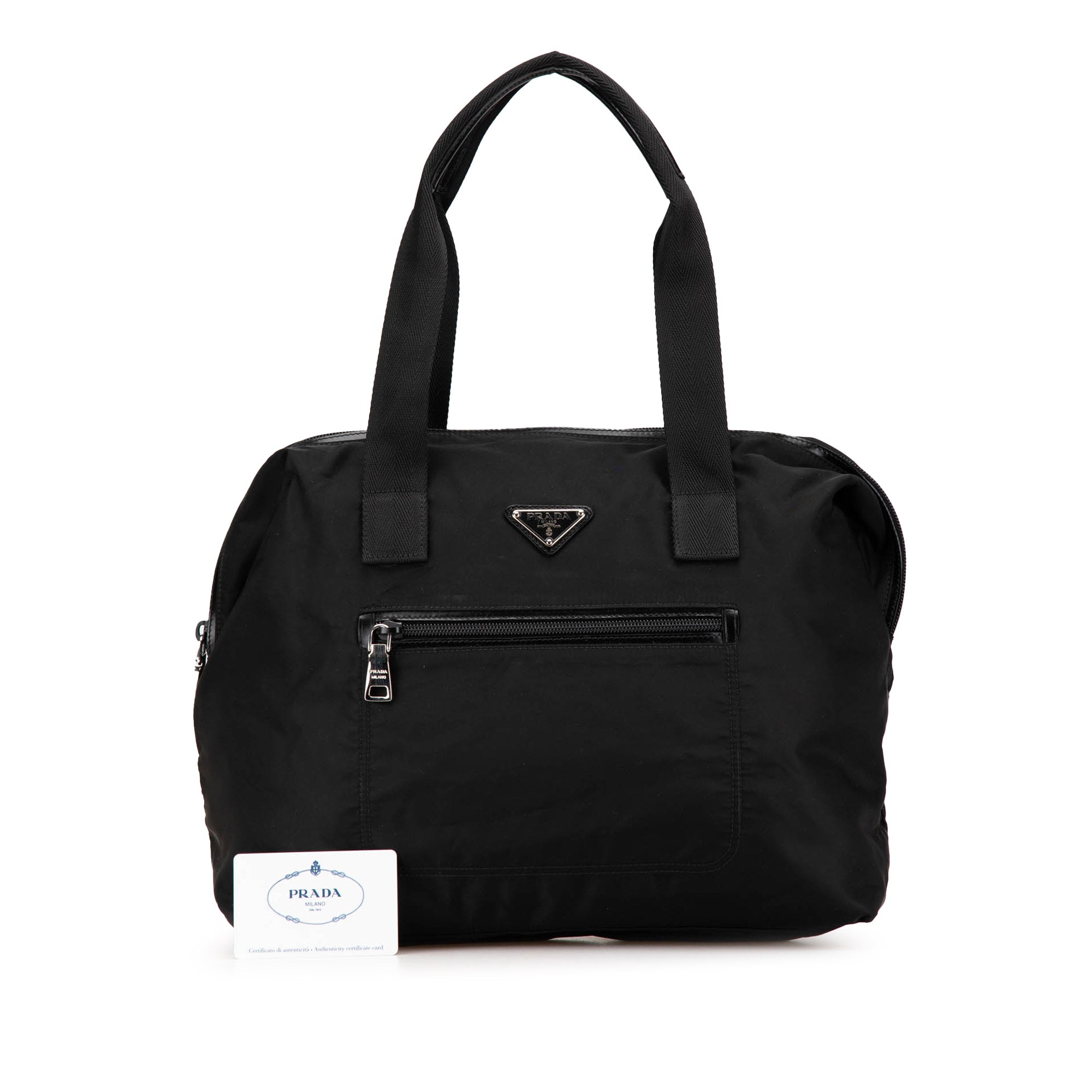 Tessuto Front Zip Handbag