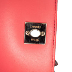 Quilted Lambskin Pearl Chain East West Single Flap