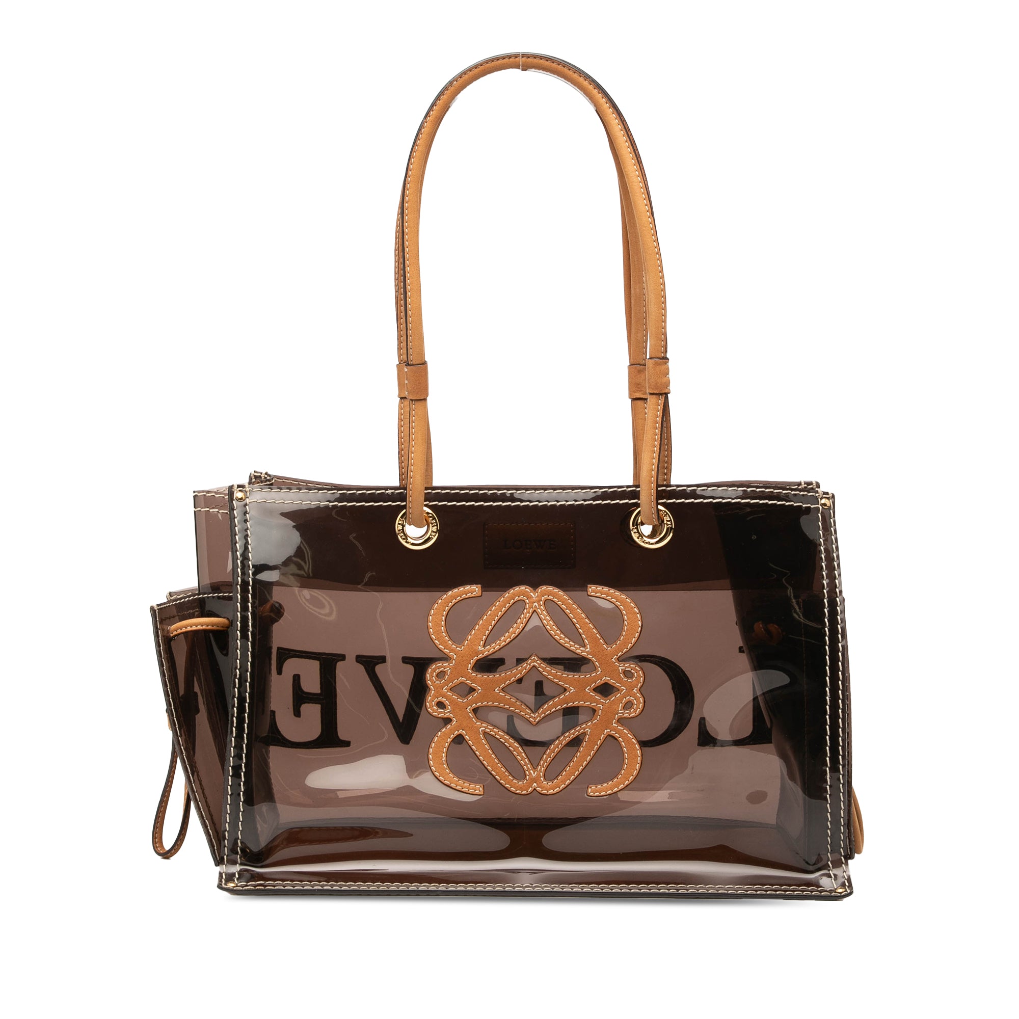 PVC and Leather Anagram Tote