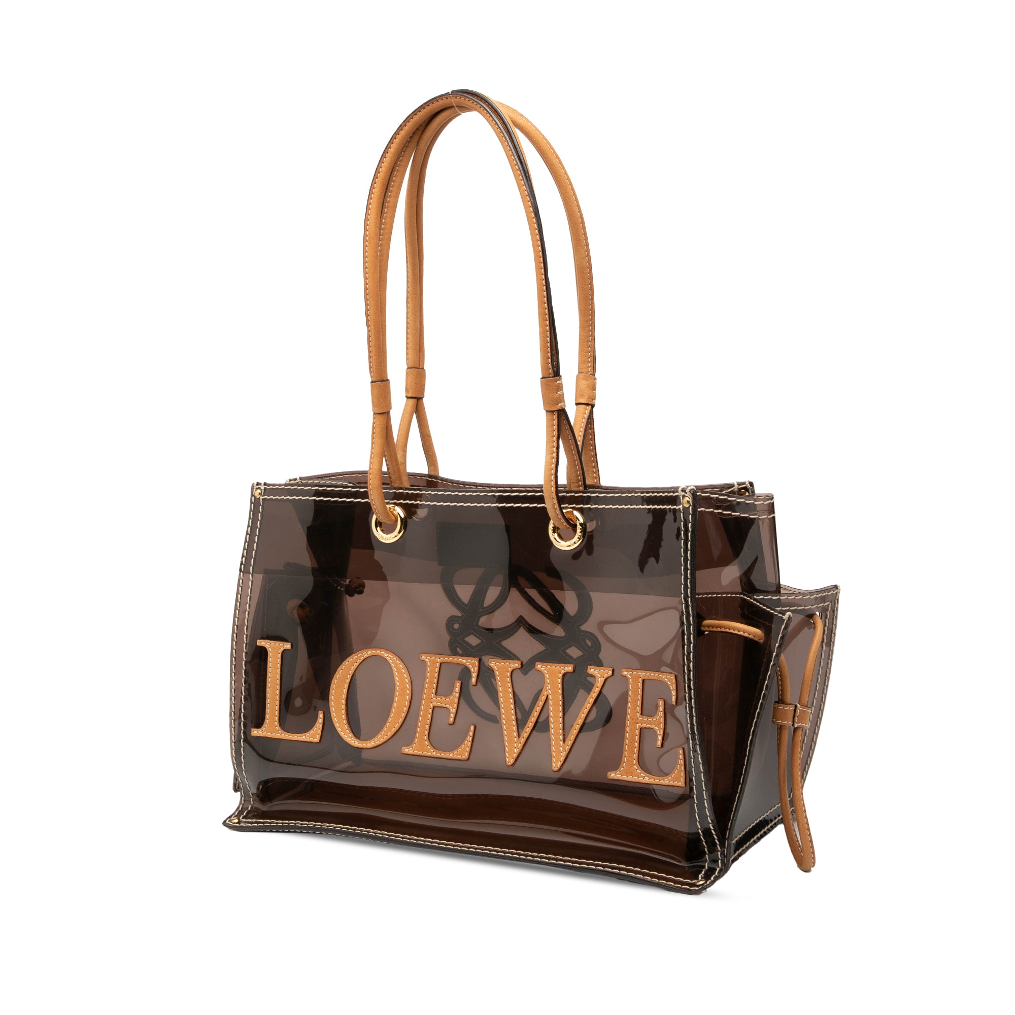 PVC and Leather Anagram Tote