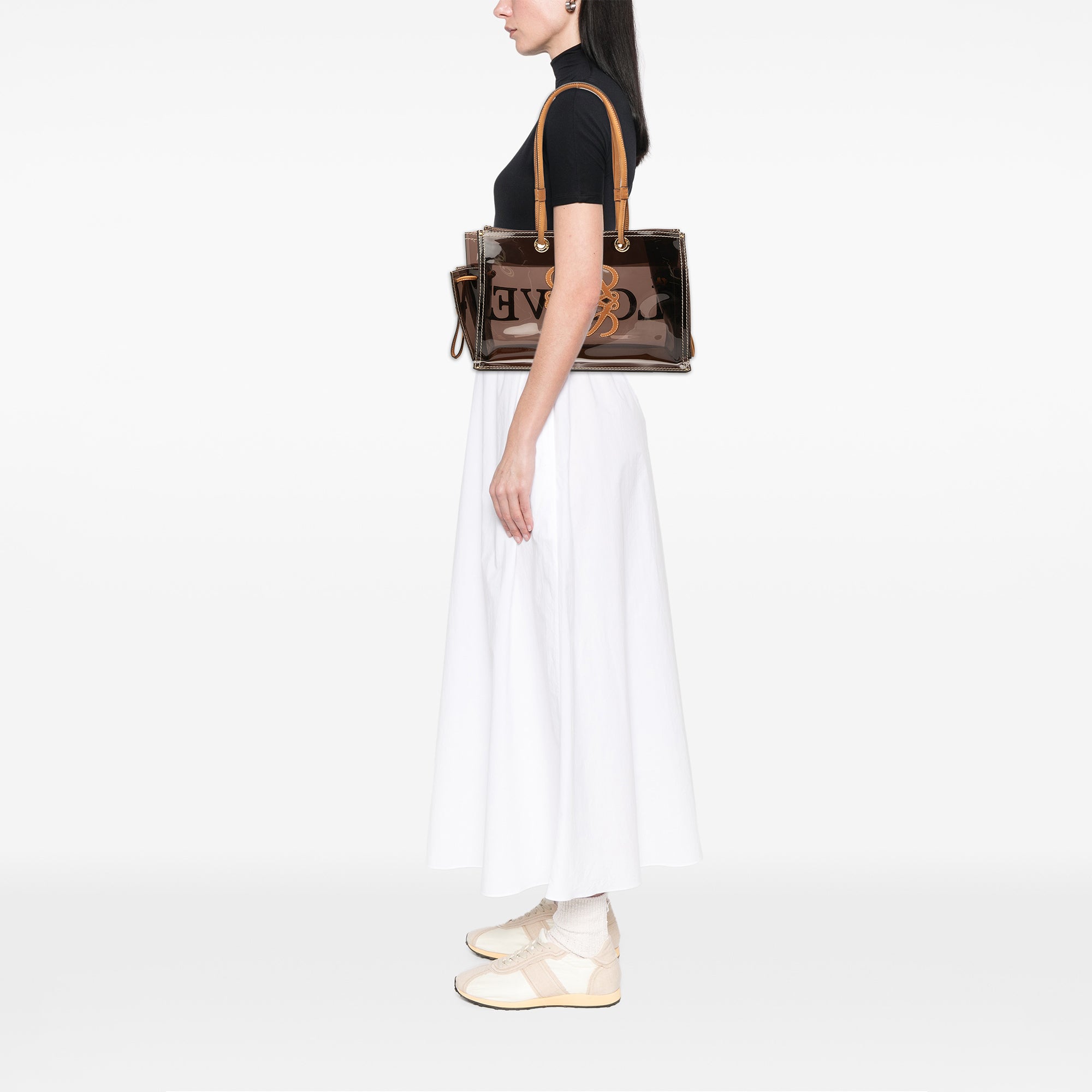 PVC and Leather Anagram Tote