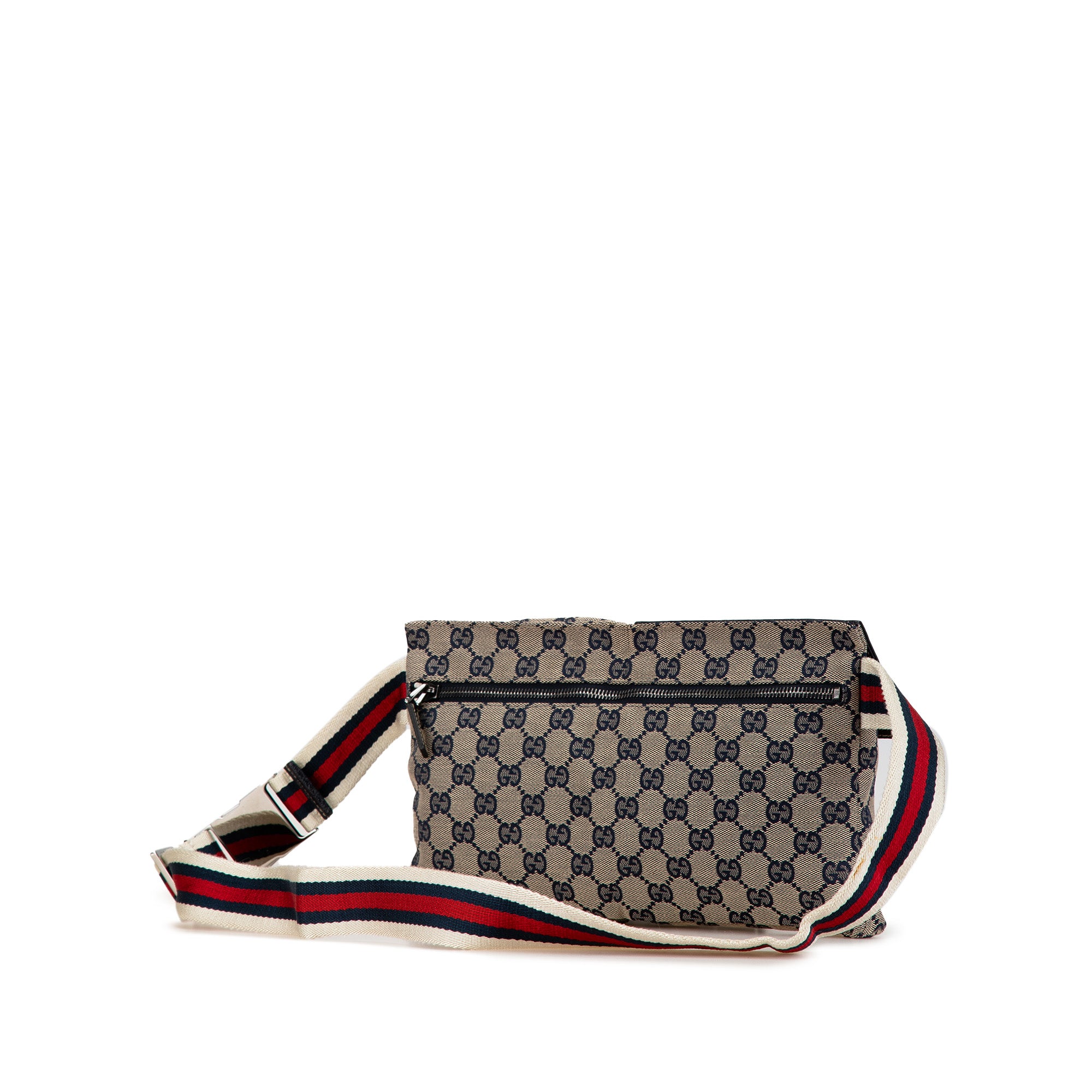 GG Canvas Web Double Pocket Belt Bag